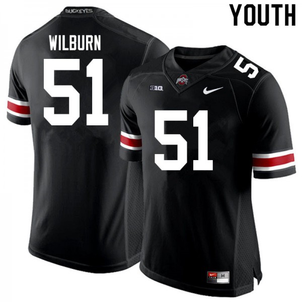 Ohio State Buckeyes #51 Trayvon Wilburn Youth Stitched Jersey Black